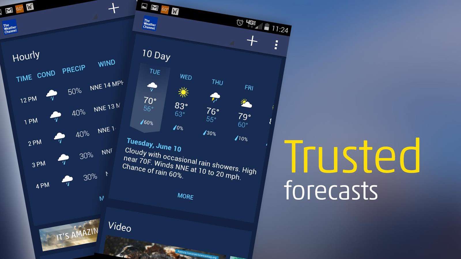  دانلود نرم افزار هواشناسی The Weather Channel 7.0.0 برای اندروید