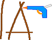 سه پایه ی نقاشی کوچک چوبی
