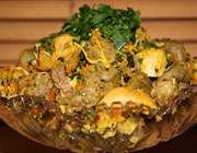 تهیه خوراک جگر با مرغ و جعفری