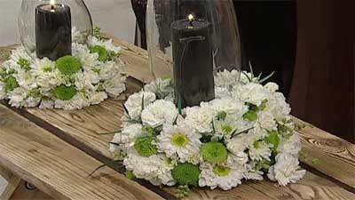 گل آرایی روی جا شمعی گل آرایی روی جا شمعی