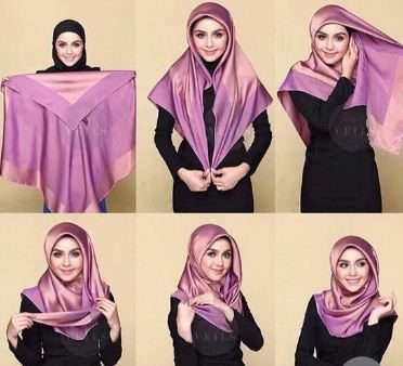 مدل بستن روسری چهارگوش بزرگ با حجاب